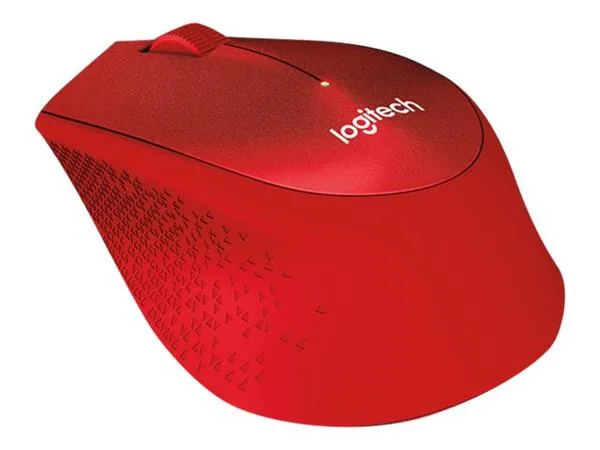 Logitech M330 SILENT PLUS - Myš - 3 tlačítka - bezdrátový - 2.4 GHz - bezdrátový přijímač USB - červená
