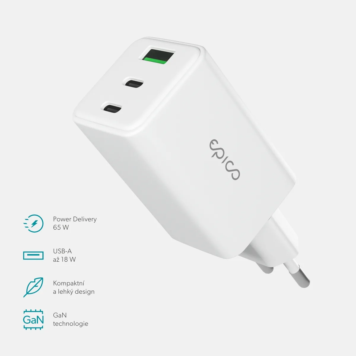Epico UltraBoost GaN 65W síťový adaptér EA65 - bílá