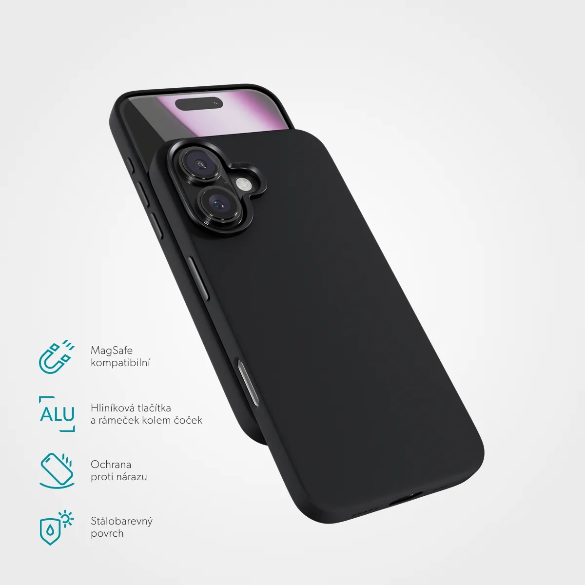 Epico Mag+ Silicone Pro kryt iPhone 16 Plus - černý