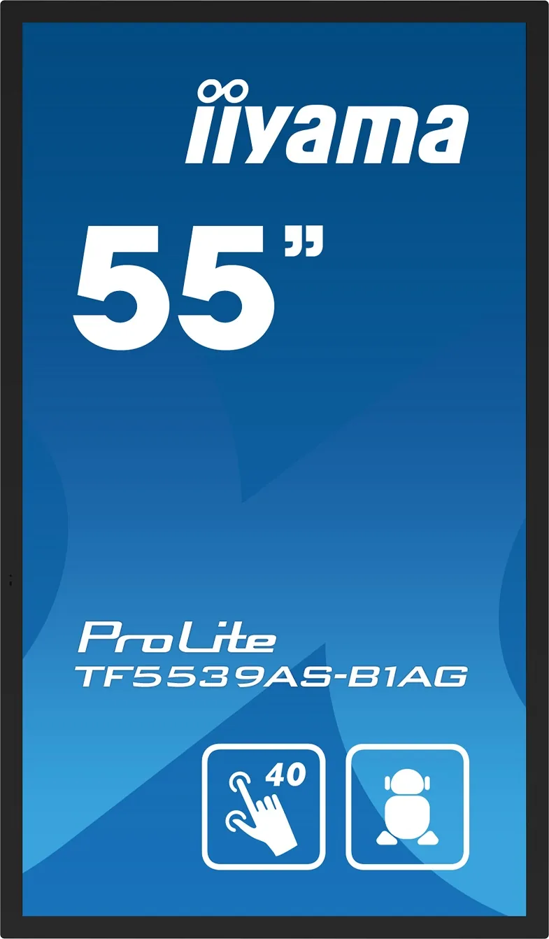 iiyama ProLite TF5539AS-B1AG - 55" Třída úhlopříčky displej LCD s LED podsvícením - digital signage - s vestavěný mediální přehrávač a dotyková obrazovka (multi touch) - Android - 4K UHD (2160p) 3840 x 2160 - černá