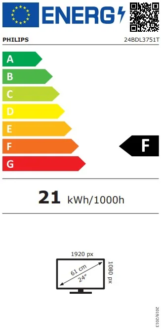 24" E-LED Philips 24BDL3751T-FHD,250c,PCap,24/7