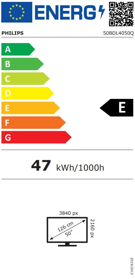 50" D-LED Philips 50BDL4050Q-UHD,500,AN,24/7