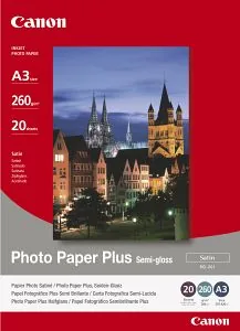 Canon Photo Paper Plus SG-201 - Pololesklý - A3 (297 x 420 mm) - 260 g/m? - 20 listy fotografický papír - pro i6500, 9100, 9950; PIXMA iX4000, iX5000, iX7000, PRO-1, PRO-10, PRO-100