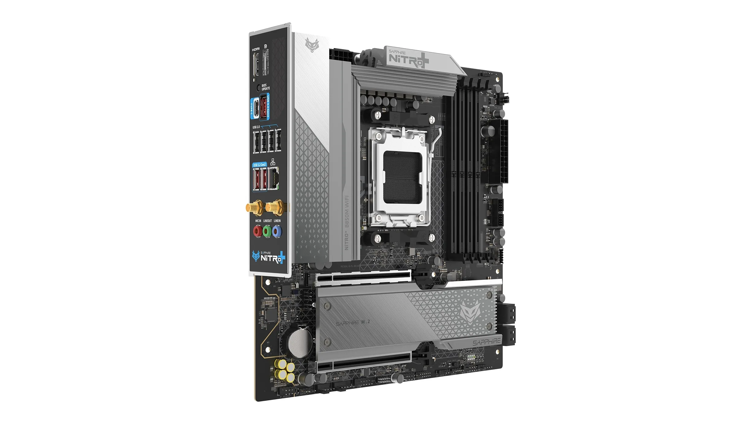 MB SAPPHIRE NITRO+ B850M WIFI AM5 4xDDR5 M.2 HDMI DP W6+BT5.3 mATX