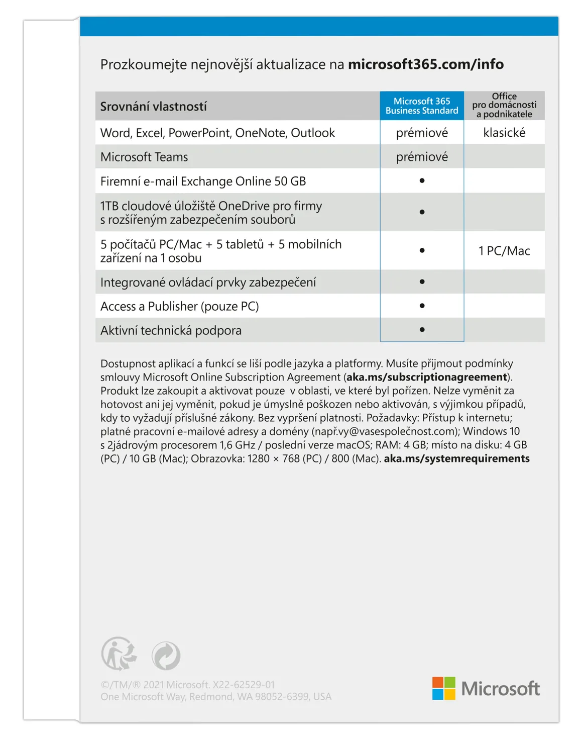 Microsoft 365 Business Standard P8 Mac/Win CZ