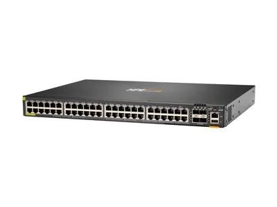 HPE Aruba 6200F 48G Class4 PoE 4SFP+ 370W Switch - Přepínač - Max. stohovací vzdálenost 10 km - L3 - řízený - 48 x 10/100/1000 (PoE+) + 4 x 1 Gigabit / 10 Gigabit SFP+ (uplink) - zepředu a ze strany dozadu - Lze montovat do rozvaděče - PoE+ (370 W) - BTO