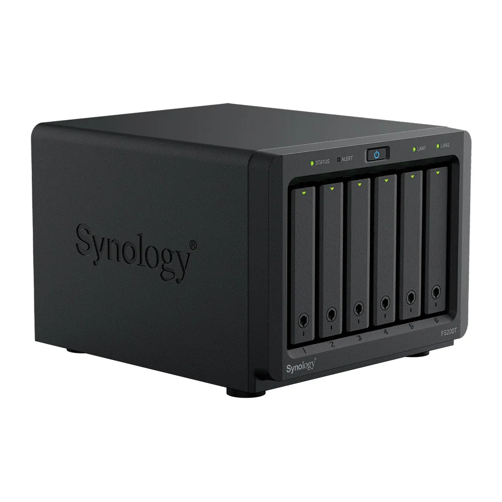 Synology FlashStation FS200T, 6-bay 2,5" NAS, CPU QC Celeron J4125 64bit, RAM 4GB, 2x USB 3.2, LAN 1x 2.5Gb + 1x 1Gb