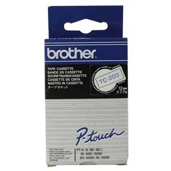 Brother - Bílá, modrá - Role (1,2 cm x 7,7 m) 1 kusy páska pro tiskárnu - pro P-Touch PT-15, PT-20, PT-2000, PT-3000, PT-500, PT-5000, PT-6, PT-8, PT-8E