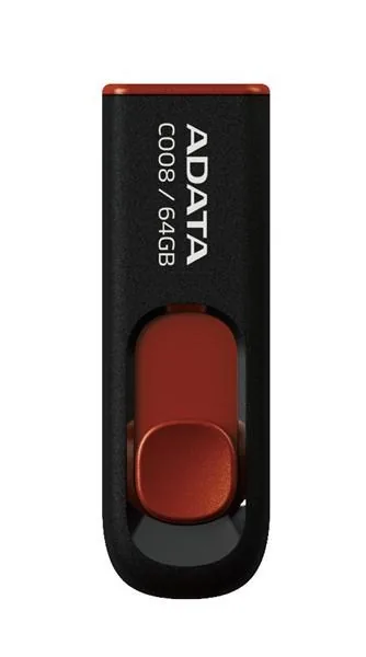 64GB USB ADATA C008 černo/červená (potisk)