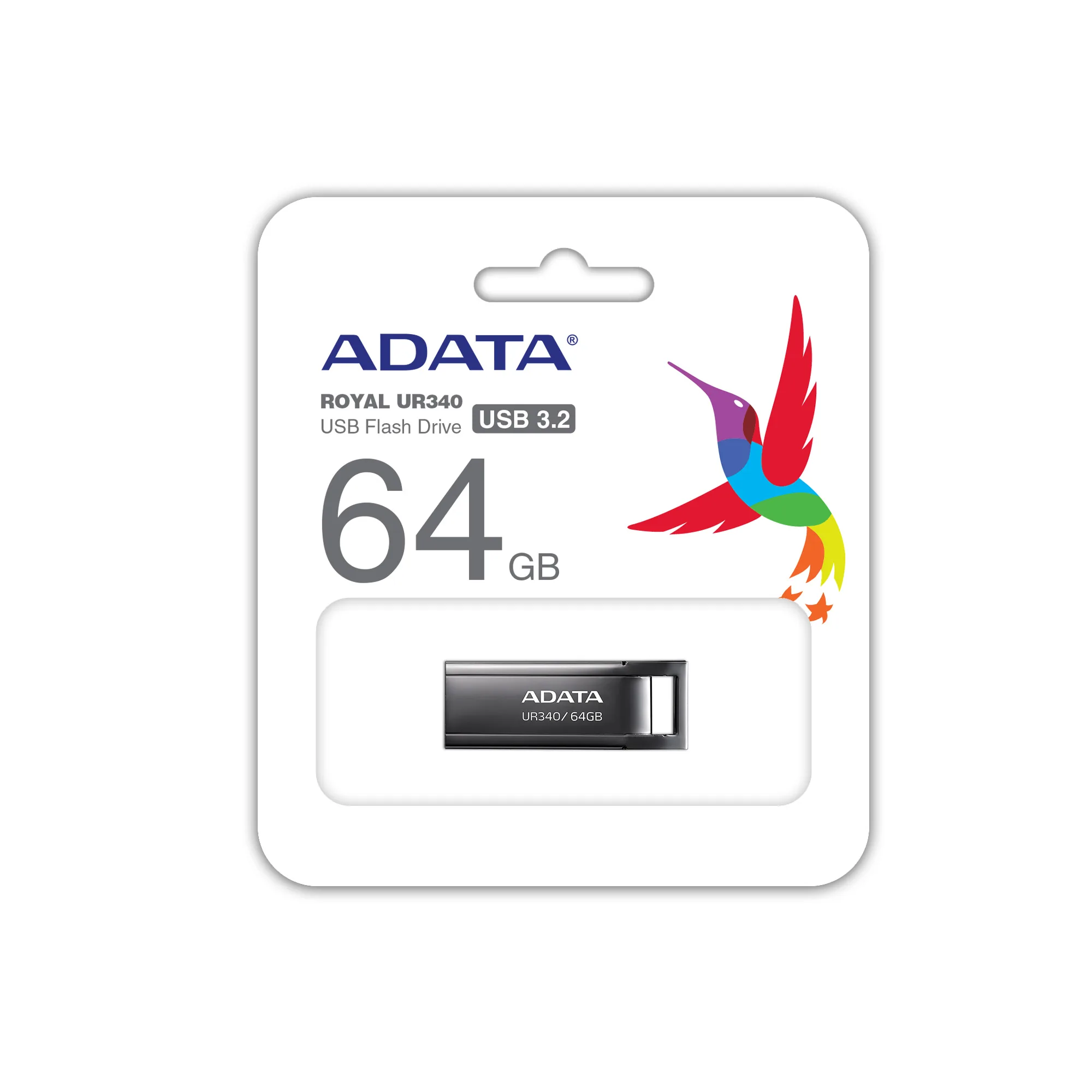 ADATA UR340/64GB/USB 3.2/USB-A/Černá