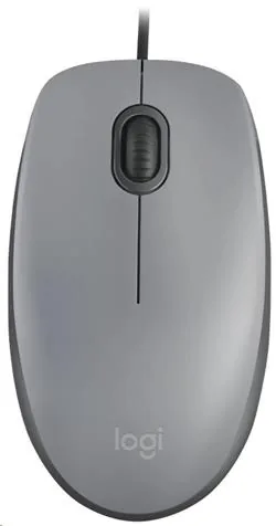 Logitech M110 Silent - Myš - pravák a levák - optický - 3 tlačítka - kabelové - USB-A - středně šedá