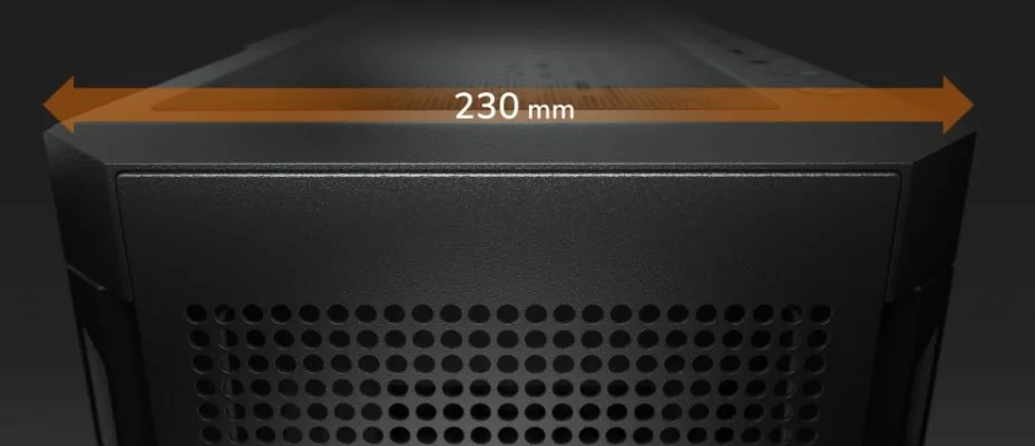 COUGAR PC skříň AIRFACE Black Mid Tower Mesh Front Panel 1 x 120mm Fan TG Left Panel Black