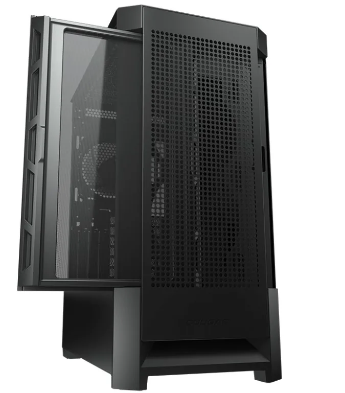 COUGAR PC skříň AIRFACE Black Mid Tower Mesh Front Panel 1 x 120mm Fan TG Left Panel Black