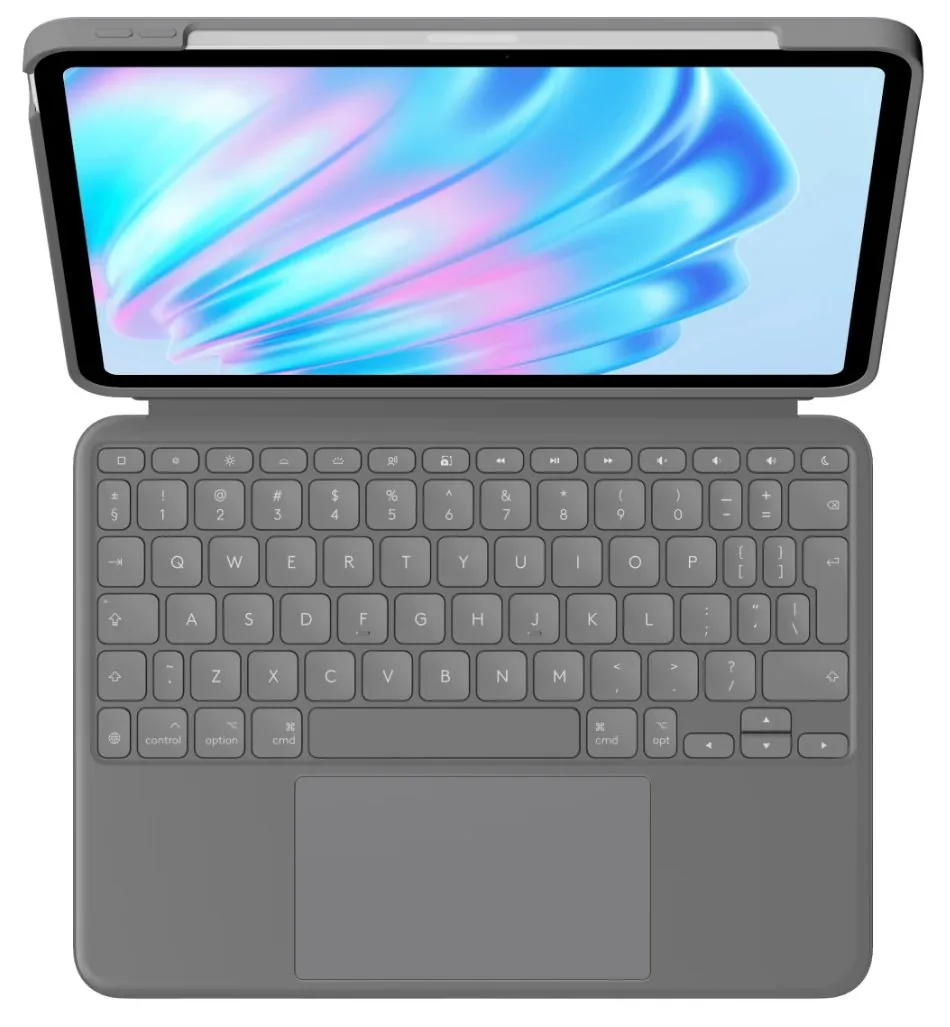 Logitech Combo Touch - Klávesnice a pouzdro - s trackpad - podsvícení - Apple Smart connector - QWERTY - US mezinárodní - oxfordská šedá - pro Apple 13-inch iPad Air (M2, M3)