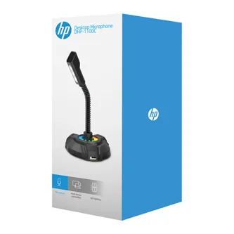 HP, počítačový mikrofon, DHP-1100C, černý, LED světlo, USB Hub