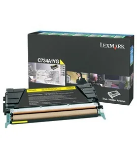 Tonerová cartridge Lexmark, yellow, C734A1YG - poškození obalu B (viz.popis)