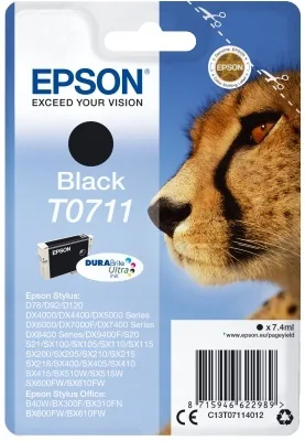 Epson originální ink C13T07114012, black, 245str., - prošlá expirace (2021)