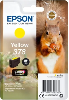 Epson 378 - 4.1 ml - žlutá - originální - blistr - inkoustová cartridge - pro Expression Home XP-8605, 8606; Expression Home HD XP-15000; Expression Photo XP-8505, 8700