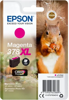 Epson 378XL - 9.3 ml - XL - purpurová - originální - blistr - inkoustová cartridge - pro Expression Home XP-8605, 8606; Expression Home HD XP-15000; Expression Photo XP-8505, 8700