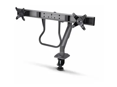Startech Desk Mount Dual Monitor Arm w/ Crossbar, Up To 27" Displays - Montážní sada - artikulovaná, mechanická pružina - pro 2 LCD displeje - plast, ocel - cerná - velikost obrazovky: 17"-27" - upevnitelné na stul - kompatibilní s TAA